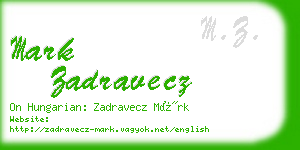 mark zadravecz business card